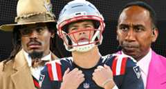 Cam Newton, Drake Maye and Stephen A. Smith