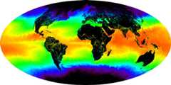 NASA map of ocean temperatures