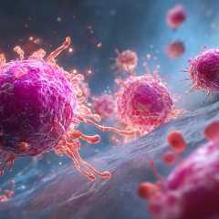 Les lymphocytes T sont des cellules du système immunitaire qui traquent et détruisent les cellules anormales, y compris les cellules cancéreuses. En repérant rapidement les tumeurs naissantes, elles jouent un rôle essentiel pour empêcher la progression du cancer. © Nasr, Adobe Stock (image générée par l'IA)