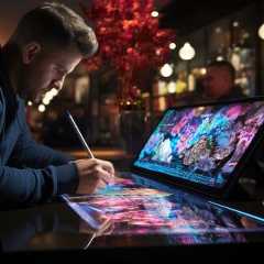 Dispositif d'entrée que l'opérateur pointe directement sur l'écran d'une visu.&nbsp;© 4kclips, Adobe Stock