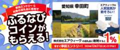 事前エントリー＆愛知県幸田町で取り扱うエアウィーヴの返礼品への寄附で1%分のふるなびコインがもらえる！ 今すぐ事前エントリー！ 2024年12月31日 23:59まで