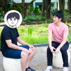 大先輩のジャーナリスト・古田大輔さんにインタビューするひもっち