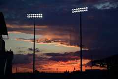 stadium lights at night