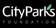 City Parks Foundation Logo on White on Dark Background