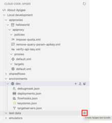 + displays when you position the cursor over tests folder