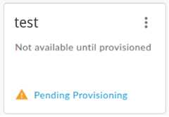 Pending Provisioning status    message