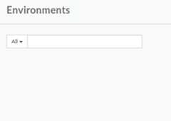 The Environments view, which is blank (no environments)