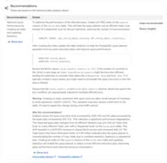 Recommendations to resolve concurrency issues and optimize queries