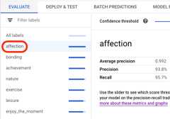 label selection in console