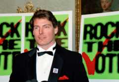 Actor Christopher Reeve shown at a Rock the Vote reception  Jan. 1993 in Los Angeles. (AP Photo)