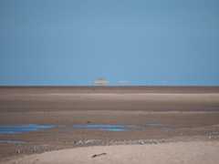 Fata Morgana mirage at Budle Bay, Northumberland, England