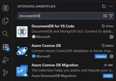 Select DocumentDB for VS Code