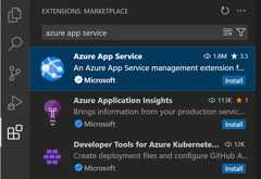 Select App Service extension