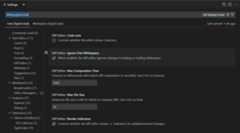 Settings editor showing a specific language filter