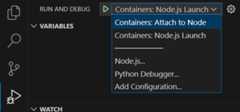 Screenshot of Configuration dropdown