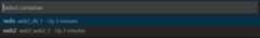 Screenshot of container selection