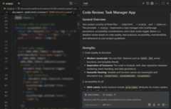 Screenshot showing custom reviewer mode analyzing code.