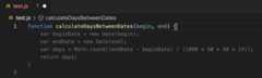 JavaScript ghost text suggestion.