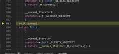 Breakpoint in gcc standard library header