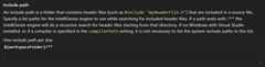 Include path setting