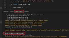 Debug console display
