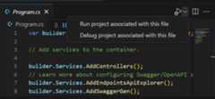 Editor Run or Debug