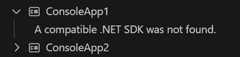 A compatible .NET SDK was not found