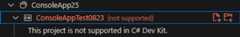 Project Not Supported in Solution Explorer