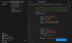 Screenshot that shows the launch configuration dropdown.
