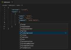 tasks.json IntelliSense