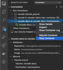 Containers Explorer screenshot