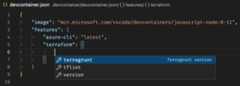 Intellisense when modifying terraform Feature
