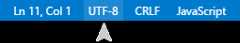 Encoding in status bar