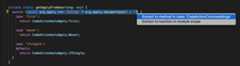 Select Code Action context menu