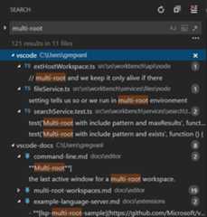 multi-root search results