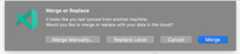 Settings Sync Merge or Replace dialog