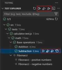 Run and debug tests in Test Explorer