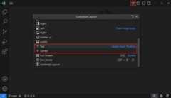 Screenshot that shows the Command Palette in a different location, highlighting the Customize Layout control in the title bar and the preconfigured position options.
