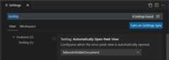 Testing settings in the Settings editor