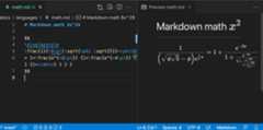 Markdown Preview rendering of math formulas with KaTeX
