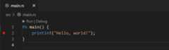 Red breakpoint dot in the left gutter of the editor
