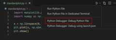 Debug button on the top-right of the editor