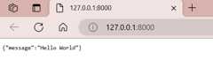 Hello World message displayed in the browser