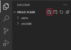 Flask tutorial: new file icon in Explorer View