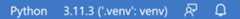 Environment in the Status bar