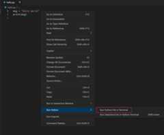 Run Python File in Terminal command in the Python editor