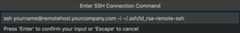 Remote Explorer SSH command input