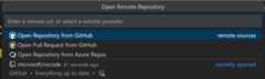 GitHub Repository extension open repository dropdown