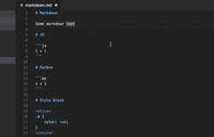 Commenting and other basic editor features now use the language settings from the fenced code block's language