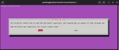 Terminal showing the prompt for adding the Microsoft packages repo during the install.